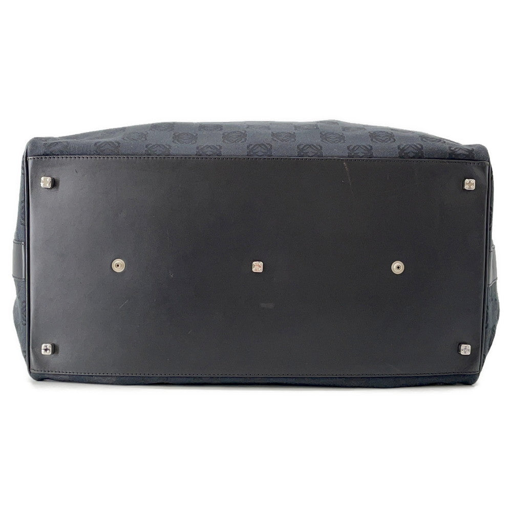 LOEWE Anagram Boston Black Canvas Leather