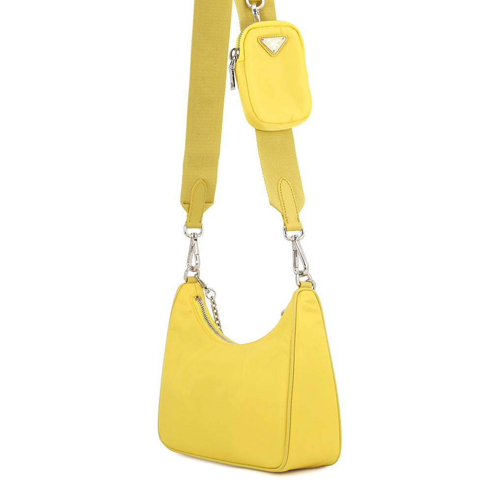 PRADA Re-Edition 2005 Re-Nylon Shoulder Bag Yellow1BH204 Nylon Leather