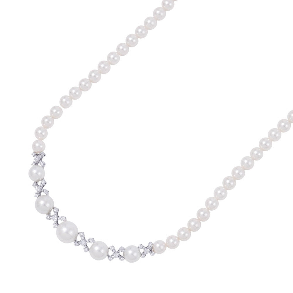 TASAKI PearlxDiamond Necklace 18K White Gold