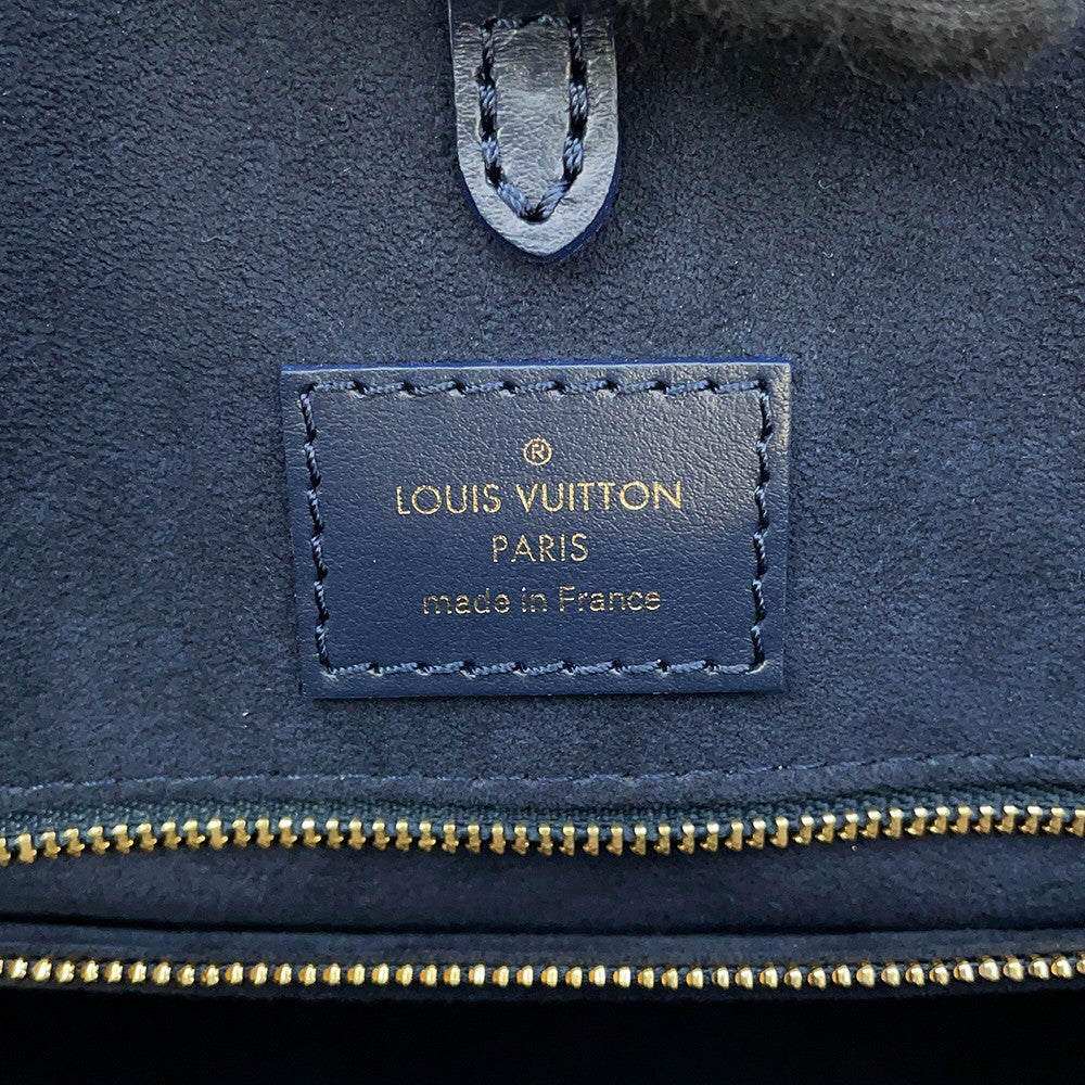 LOUIS VUITTON Onthego MM NavyM24834 Grained Calf Leather Sailor's Knot Nautical Size MM