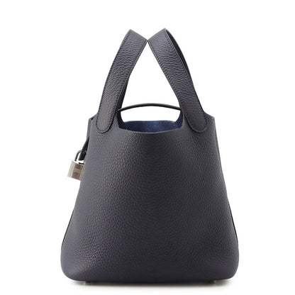 HERMES Picotin Lock Blue Nuit Taurillon Clemence Size PM