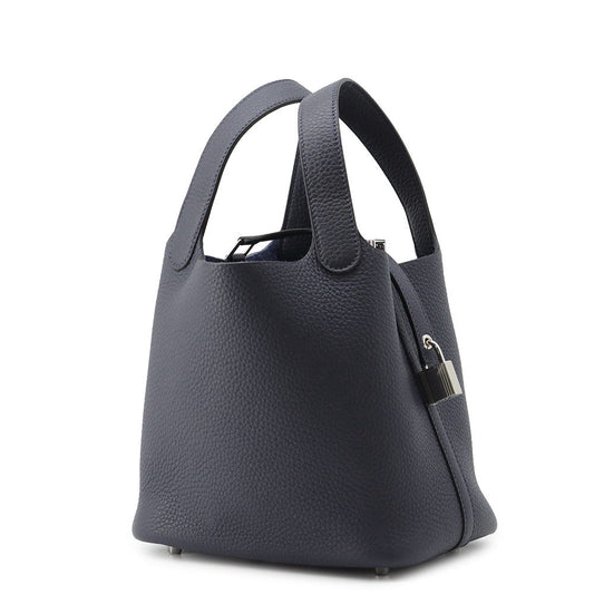 HERMES Picotin Lock Blue Nuit Taurillon Clemence Size PM