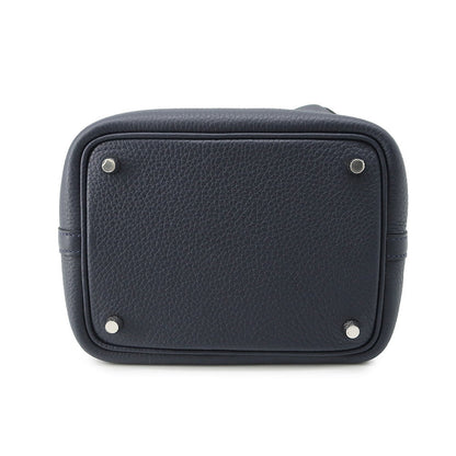 HERMES Picotin Lock Blue Nuit Taurillon Clemence Size PM
