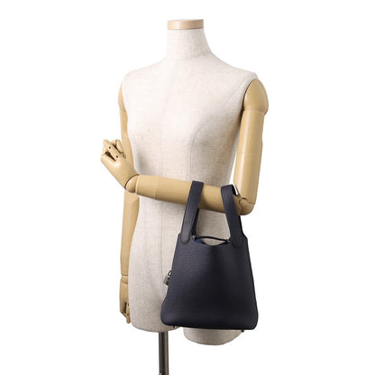 HERMES Picotin Lock Blue Nuit Taurillon Clemence Size PM