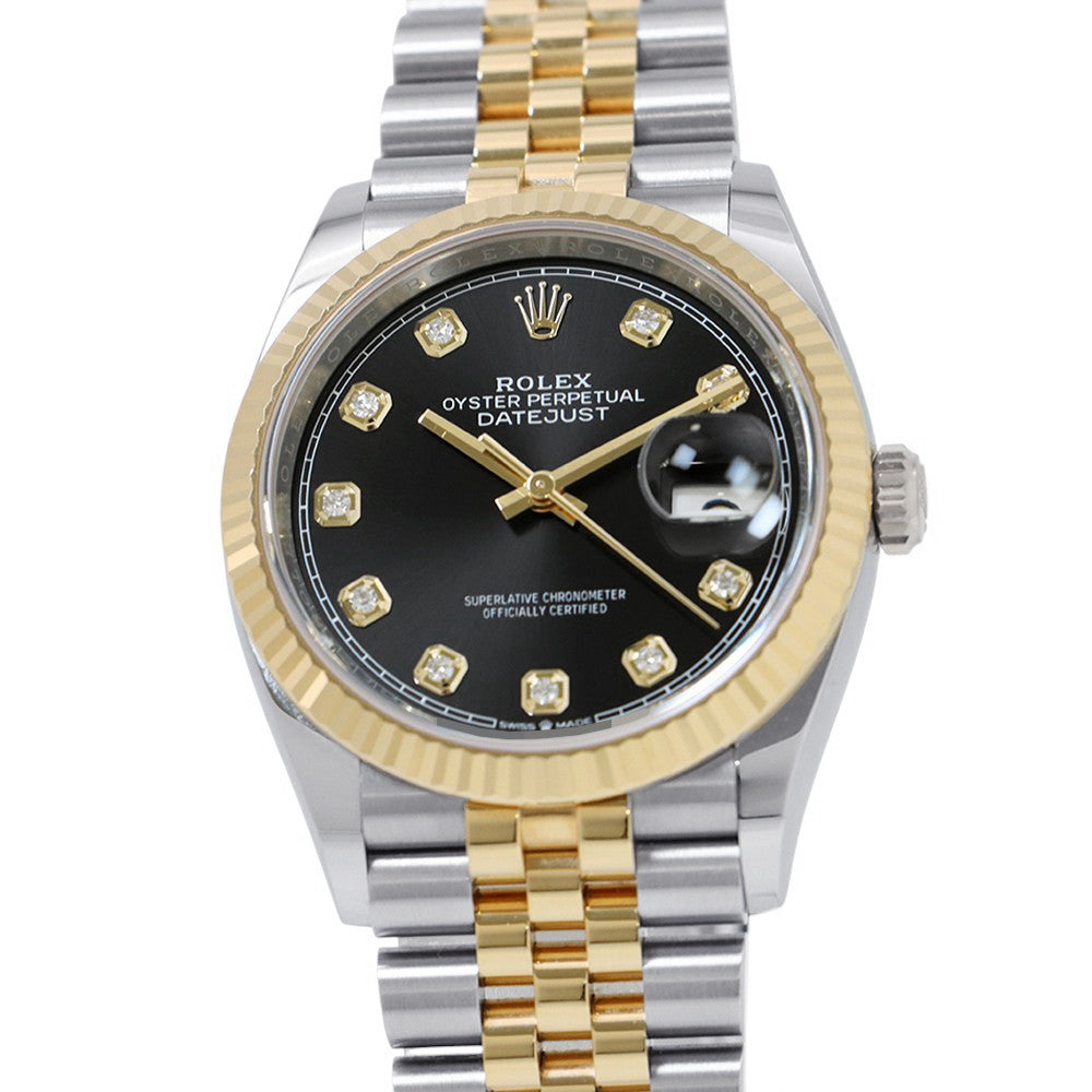 ROLEX Datejust 36 W36mm Stainless Steel K18YG Bright Black Dial126233G
