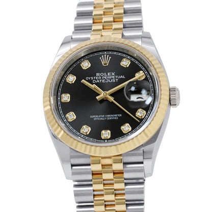 ROLEX Datejust 36 W36mm Stainless Steel K18YG Bright Black Dial126233G