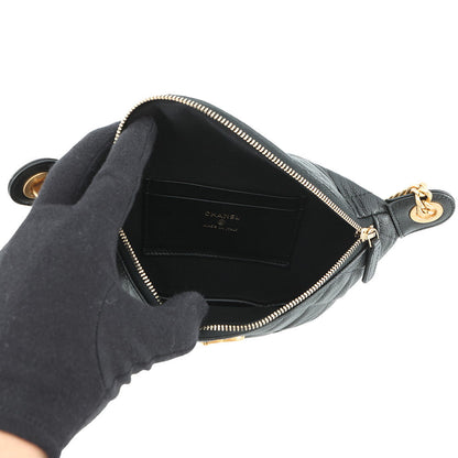 CHANEL Matelasse CC Logo Heart Chain Crossbody Bag BlackAP3761 Caviar Leather