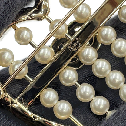 CHANEL Heart Brooch GoldABG046 Gold Plated Faux Pearl Rhinestone