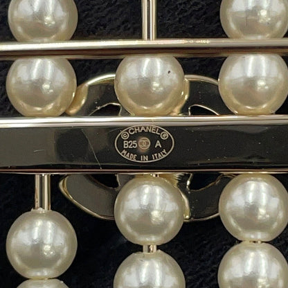 CHANEL Heart Brooch GoldABG046 Gold Plated Faux Pearl Rhinestone
