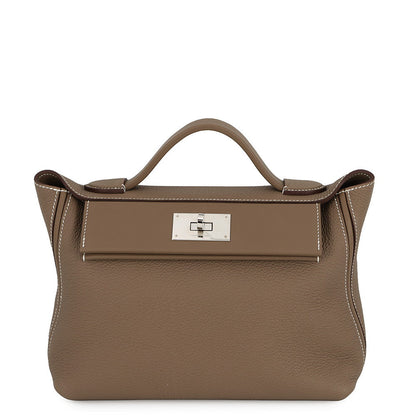 HERMES 24/24 Sac Van Quatre Etoupe Togo Leather Swift Leather Size 29