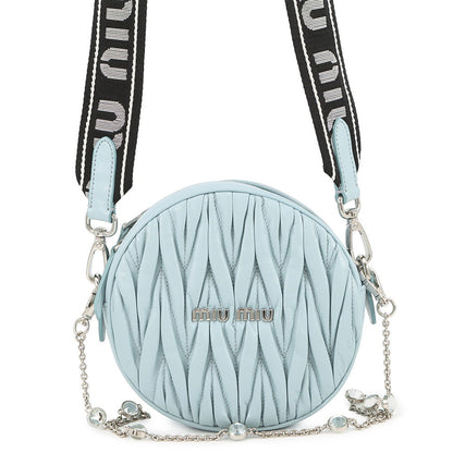 MIUMIU Materassee 2WAY Shoulder Bag Light Blue5BH191 Leather