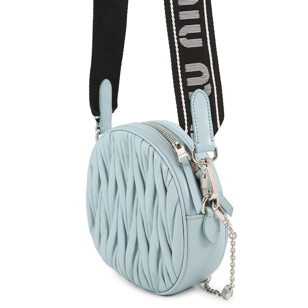 MIUMIU Materassee 2WAY Shoulder Bag Light Blue5BH191 Leather