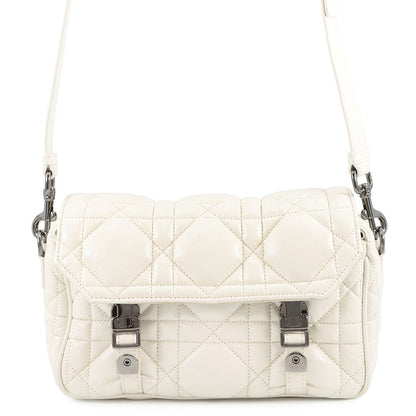 Dior Macrocannage Dior Camp Shoulder Bag WhiteM1243BNEY Leather Size Small