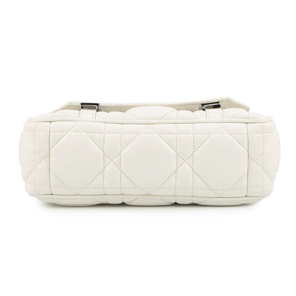 Dior Macrocannage Dior Camp Shoulder Bag WhiteM1243BNEY Leather Size Small
