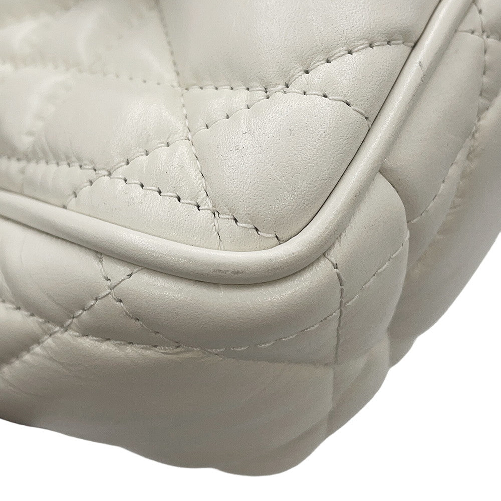 Dior Macrocannage Dior Camp Shoulder Bag WhiteM1243BNEY Leather Size Small