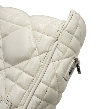 Dior Macrocannage Dior Camp Shoulder Bag WhiteM1243BNEY Leather Size Small
