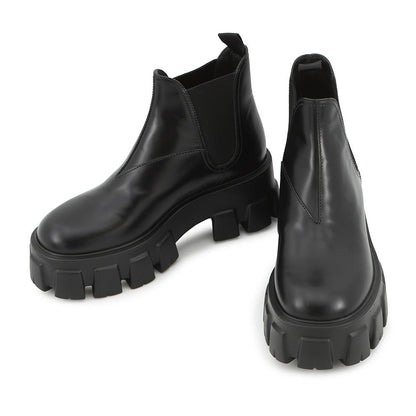 PRADA Monolith Side Gore Boots Black1T725L Leather Rubber Size 35H