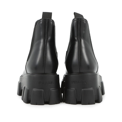 PRADA Monolith Side Gore Boots Black1T725L Leather Rubber Size 35H