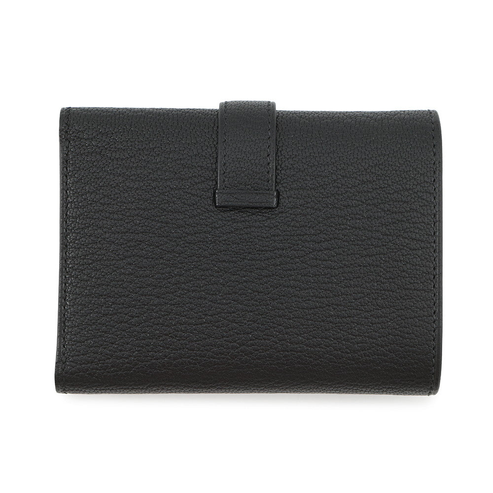 HERMES Bearn combine Black Chevre Myzore Goatskin