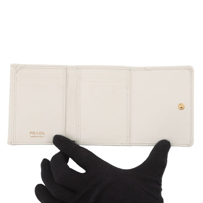PRADA Trifold wallet White1MH043 Leather
