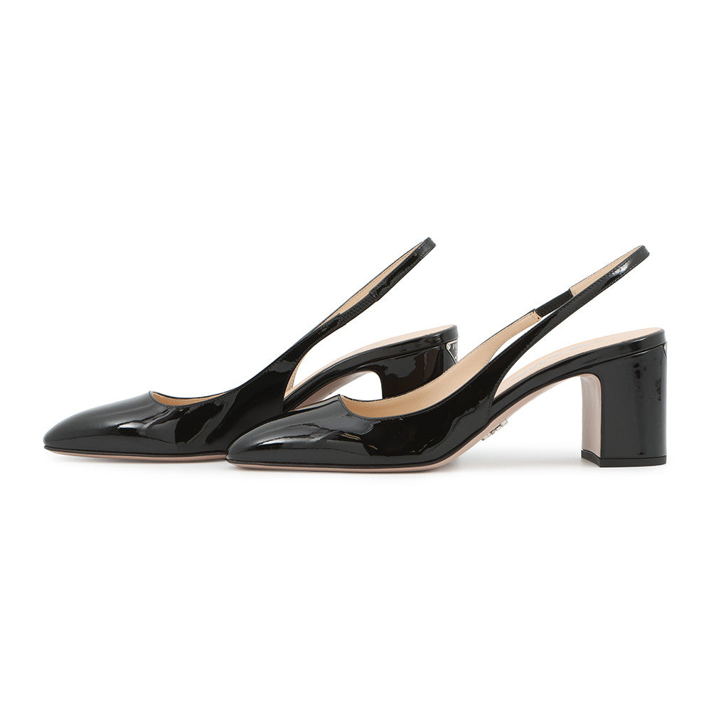 PRADA Slingback Pumps Black1I173N Patent Leather Size 36