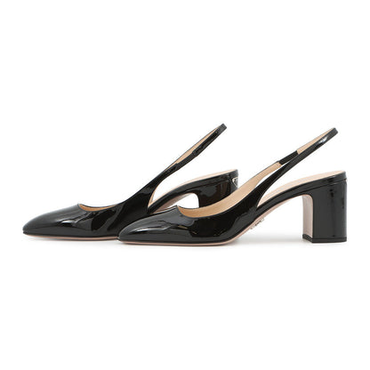 PRADA Slingback Pumps Black1I173N Patent Leather Size 36