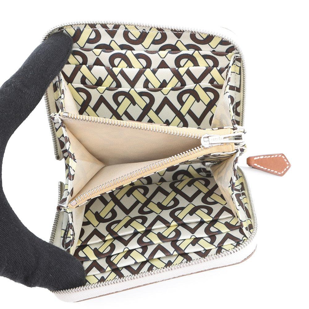 HERMES Azap compact silk in Craie Epsom