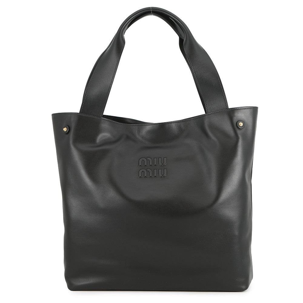 MIUMIU Hobo Bag Black5BC119 Soft Leather