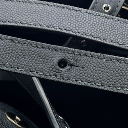 CHANEL CC Logo Cava 2-Way Tote Bag BlackAS0448 Leather