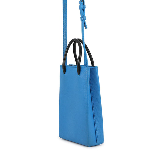 BALENCIAGA shopping phone holder Blue593826 Leather