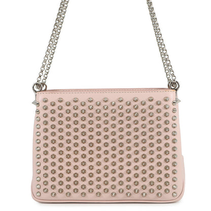 Christian Louboutin Spike Studded Chainshoulder Bag Pink1165020 Calf Leather Size Small