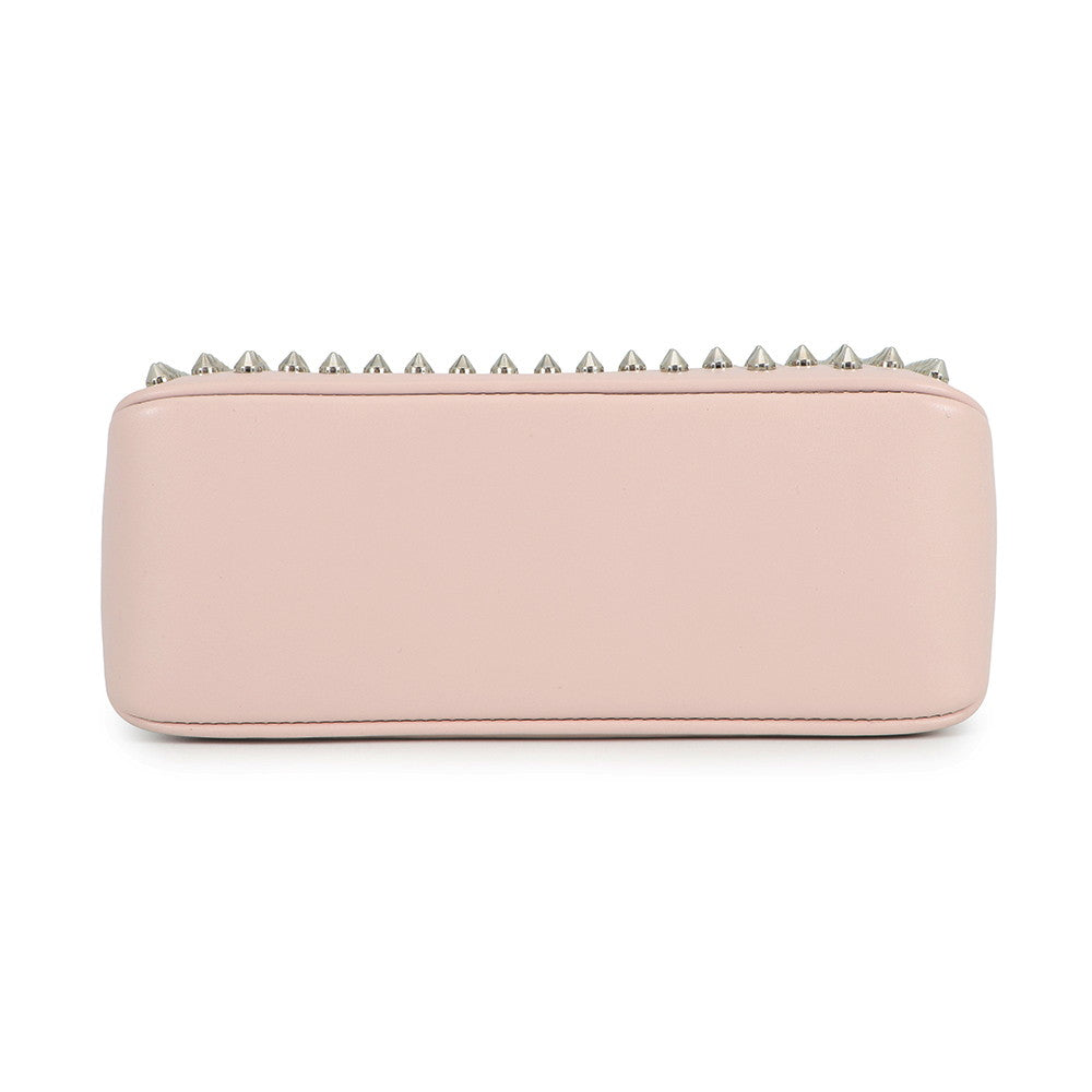 Christian Louboutin Spike Studded Chainshoulder Bag Pink1165020 Calf Leather Size Small
