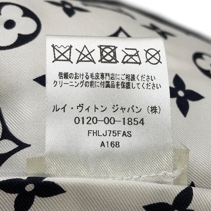 LOUIS VUITTON Damier Fox Intarsia Fur Jacket Size 38 White/Black1A5RDH Fox Raccoon