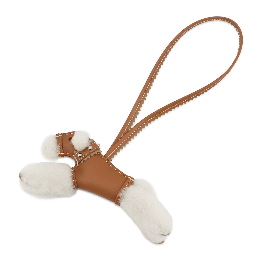 HERMES Buddy Bag Charm Collar Gold Lambskin