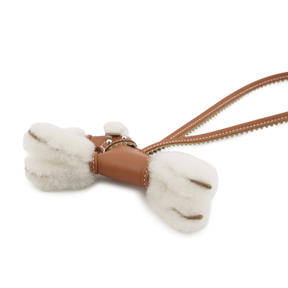 HERMES Buddy Bag Charm Collar Gold Lambskin