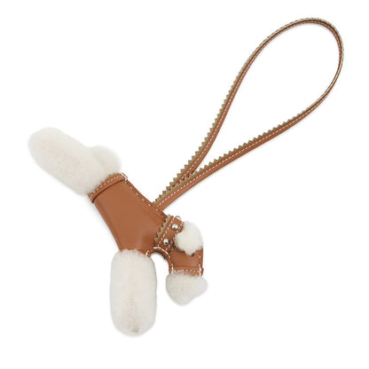 HERMES Buddy Bag Charm Collar Gold Lambskin