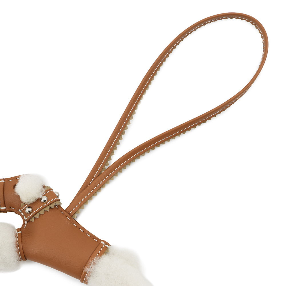 HERMES Buddy Bag Charm Collar Gold Lambskin