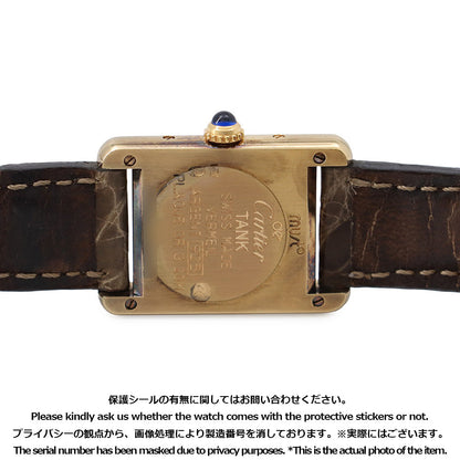 CARTIER Must Tank SM Vermeil H28mmxW20.5mm SV925 Gold Plated Ivory DialW1008354