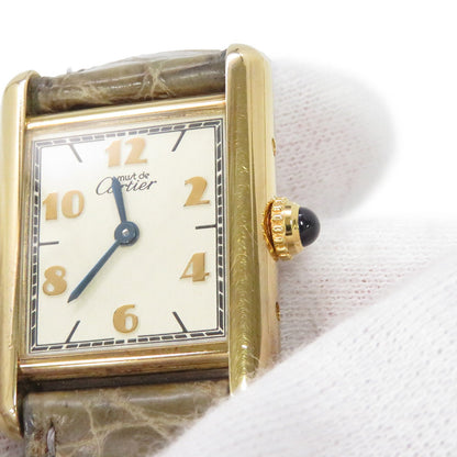 CARTIER Must Tank SM Vermeil H28mmxW20.5mm SV925 Gold Plated Ivory DialW1008354