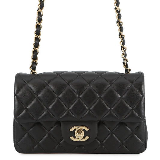 CHANEL Mini Matelasse Single Chainshoulder Bag BlackA69900 Lambskin Size 20