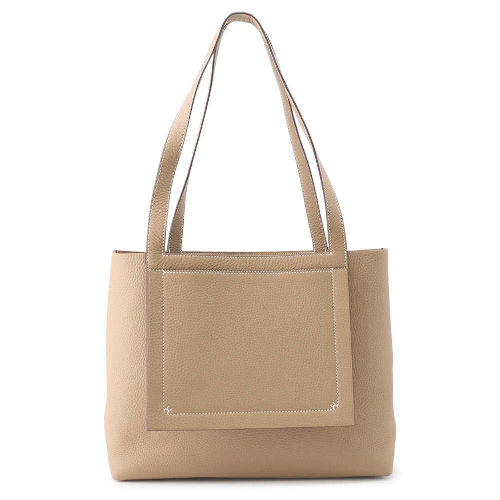 HERMES Cabas Sellier Beige Marfa Taurillon Clemence Size 31