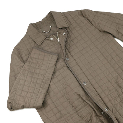 LOUIS VUITTON Quilted Damier Jacket Size 48 Khaki Polyester100% Calf Leather