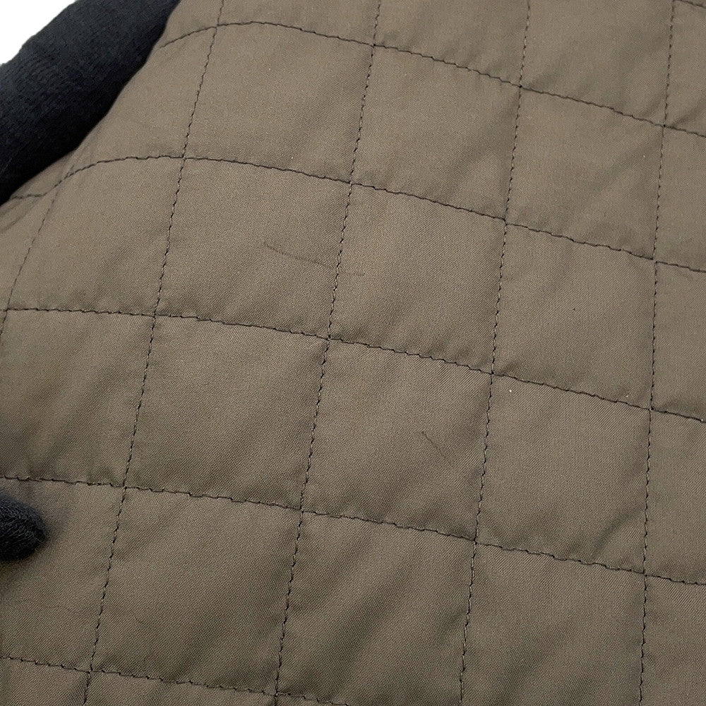 LOUIS VUITTON Quilted Damier Jacket Size 48 Khaki Polyester100% Calf Leather