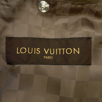 LOUIS VUITTON Quilted Damier Jacket Size 48 Khaki Polyester100% Calf Leather