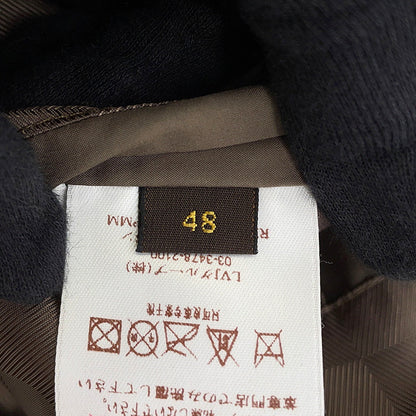 LOUIS VUITTON Quilted Damier Jacket Size 48 Khaki Polyester100% Calf Leather