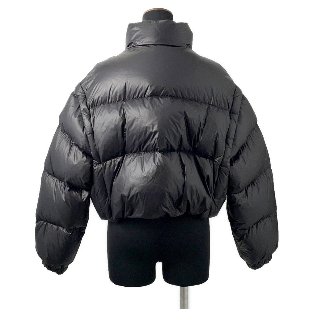 PRADA Cropped Vest/Down Jacket Triangle Logo 24 Size 40 Black291805 Nylon100%