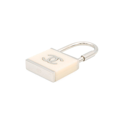 CHANEL CC Logo Key Bag Charm WhiteA17952 Metal