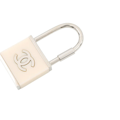CHANEL CC Logo Key Bag Charm WhiteA17952 Metal