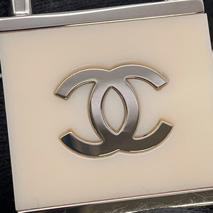 CHANEL CC Logo Key Bag Charm WhiteA17952 Metal