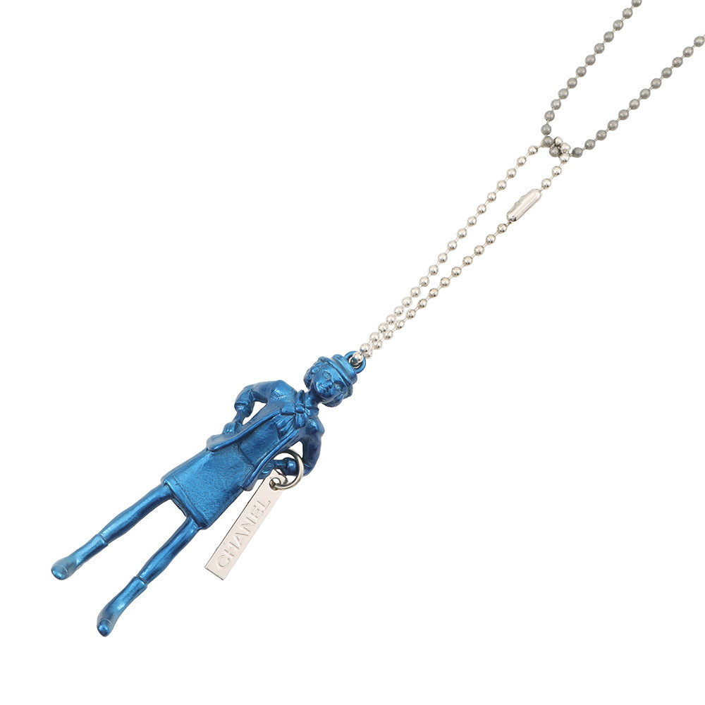 CHANEL Coco CHANEL Mademoiselle Bag Charm Blue Metal
